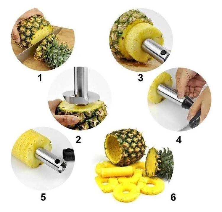 Cortador y rebanador de piña